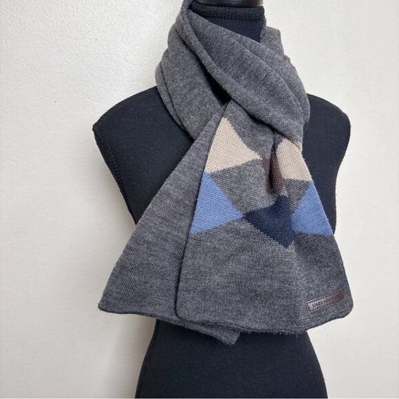 Jones New York Womens One Size Wool Blend Jacquard Knitted Scarf - Picture 3 of 11